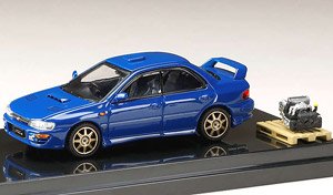 スバル インプレッサ WRX (GC8) STi Version II スポーツブルー / エンジンディスプレイモデル付 (ミニカー)