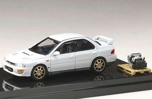 スバル インプレッサ WRX (GC8) STi Version II フェザーホワイト / エンジンディスプレイモデル付 (ミニカー)