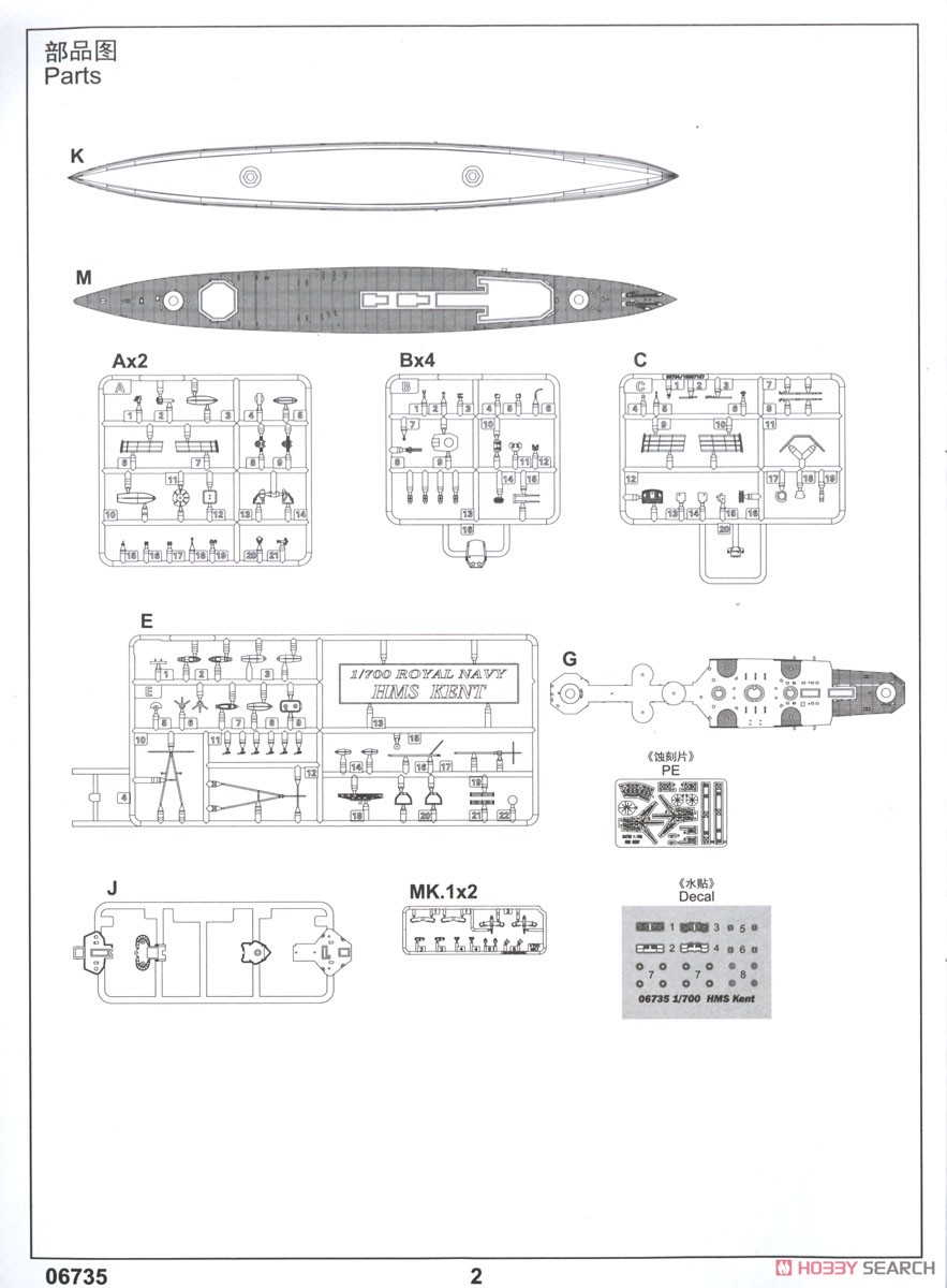 HMS Kent (Plastic model) Assembly guide7