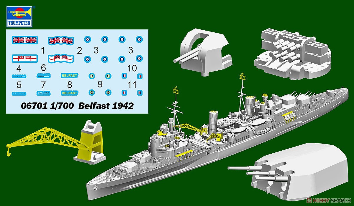 イギリス海軍 軽巡洋艦 HMS ベルファスト 1942 (プラモデル) その他の画像2