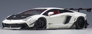 Liberty Walk LB-Works Lamborghini Aventador Limited Edition (Metallic White / Carbon Black Bonnet) (Diecast Car)