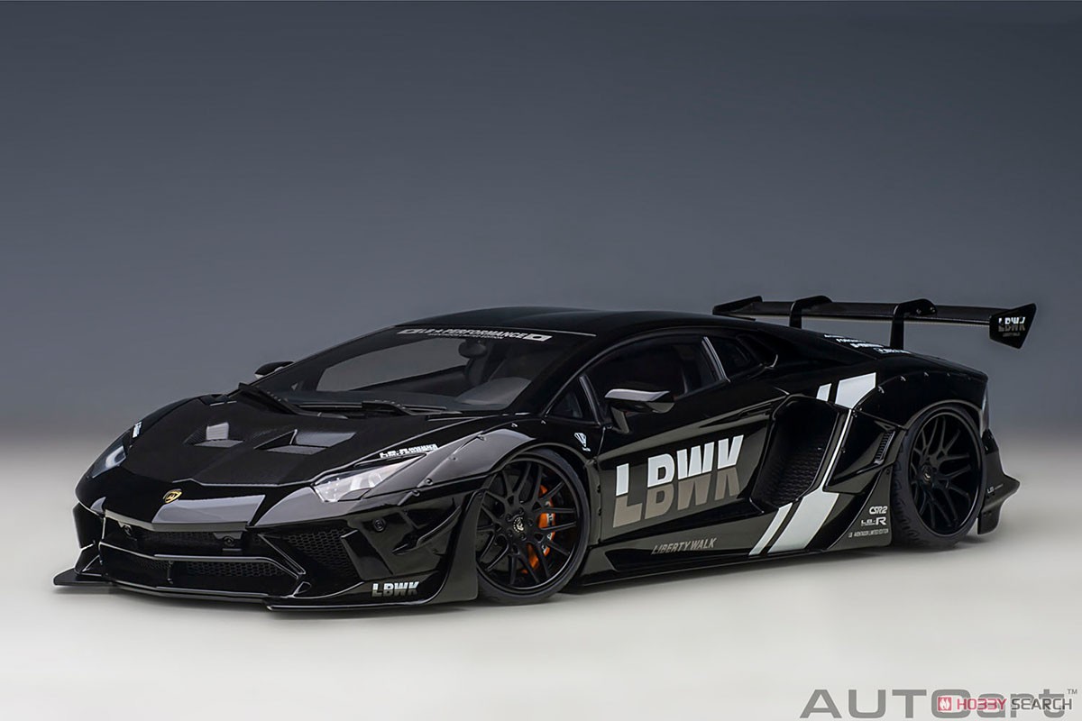 Liberty Walk LB-Works Lamborghini Aventador Limited Edition (Black [LBWK] / Carbon Black Bonnet) (Diecast Car) Item picture1