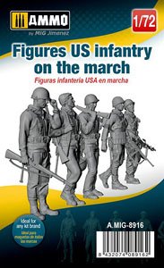 Figures US Infantry on The March (Set of 5) (Plastic model)