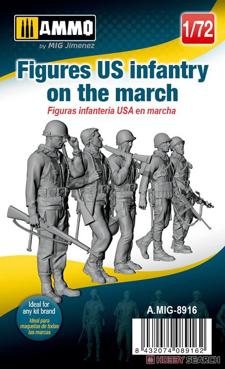 Figures US Infantry on The March (Set of 5) (Plastic model) Package1