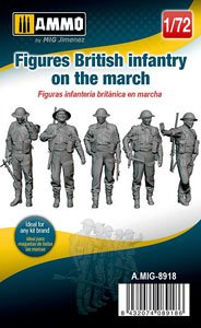 Figures British Infantry on The March (Set of 5) (Plastic model)