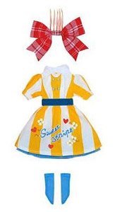 sandyストライプワンピースセット (22cm) (イエロー) (ドール)