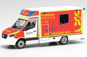 (HO) Mercedes-Benz Sprinter `18 Fahrtec RTW `Feuerwehr Hagen` (Model Train)