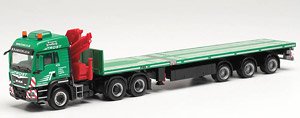 (HO) MAN TGS LX Euro 6c 6x4 Loading Crane w/Tele Trailer `Trost` (Model Train)