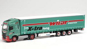 (HO) Iveco S-Way LNG Curtain Semi Trailer 15meters `Wildt` (Model Train)