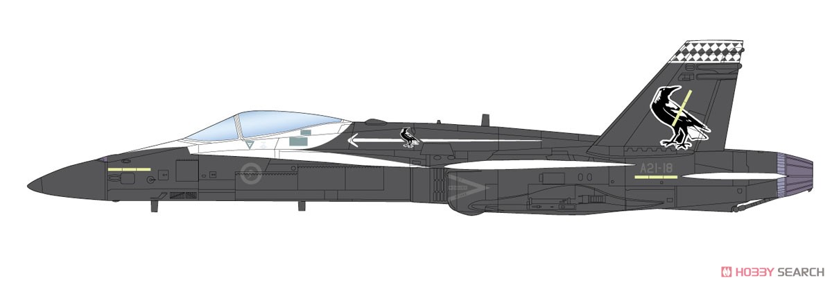 オーストラリア空軍 戦闘機 F/A-18A ホーネット NO.75 SQ 機種転換記念塗装 `ブラック・マグパイ` (2機セット) (プラモデル) 塗装1