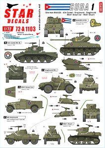 現用 キューバ軍の戦車とAFV＃1 M4A3E8シャーマン A34コメット スタッグハウンド グレイハウンド M3A1スカウトカー M3A1スチュアート (プラモデル)