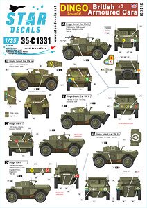 British Armoured Cars # 3. Dingo Scout Car. From BEF to VE-Day. (Decal)