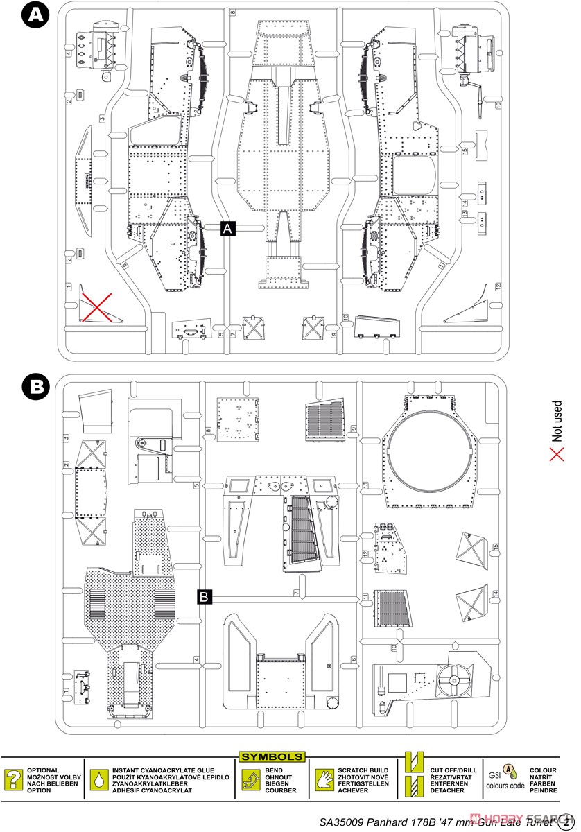 Panhard 178B `47mm Gun Late Turret` (Plastic model) Assembly guide1