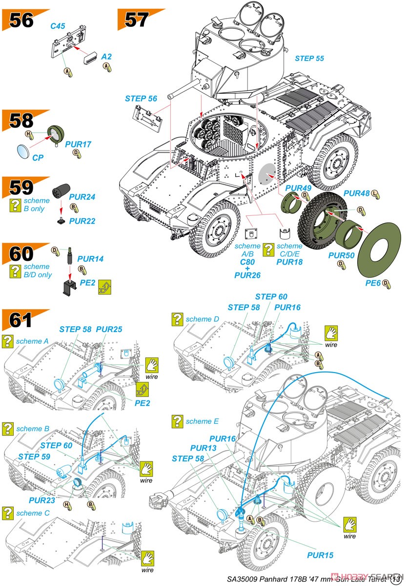 Panhard 178B `47mm Gun Late Turret` (Plastic model) Assembly guide12