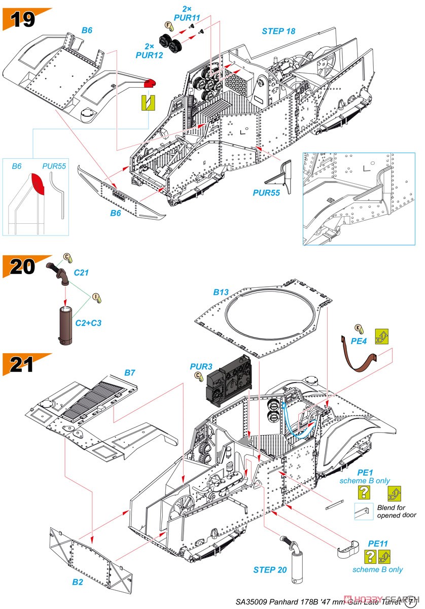 Panhard 178B `47mm Gun Late Turret` (Plastic model) Assembly guide6