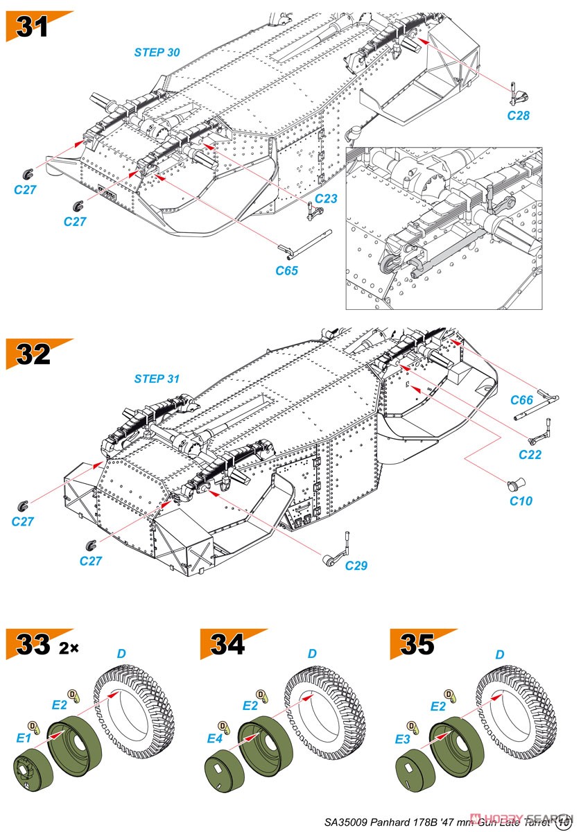 Panhard 178B `47mm Gun Late Turret` (Plastic model) Assembly guide9