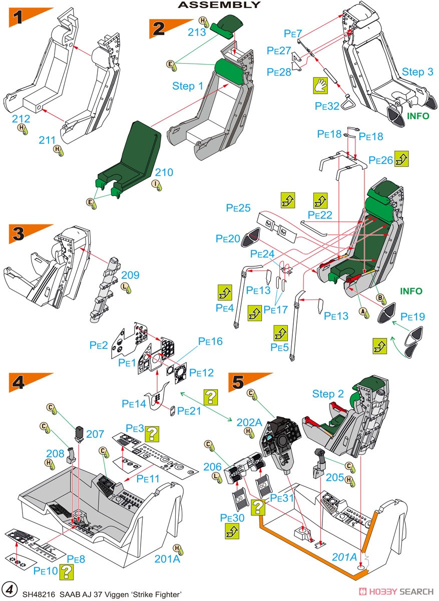 AJ-37 Viggen `Strike Fighter` (Plastic model) Assembly guide3