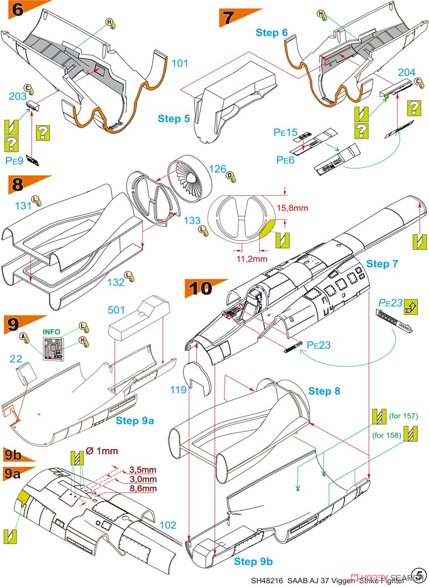 AJ-37 Viggen `Strike Fighter` (Plastic model) Assembly guide4