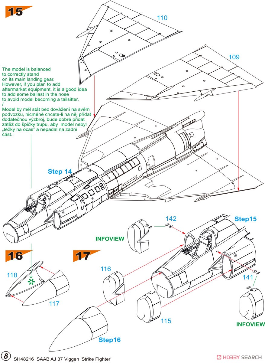 AJ-37 Viggen `Strike Fighter` (Plastic model) Assembly guide7