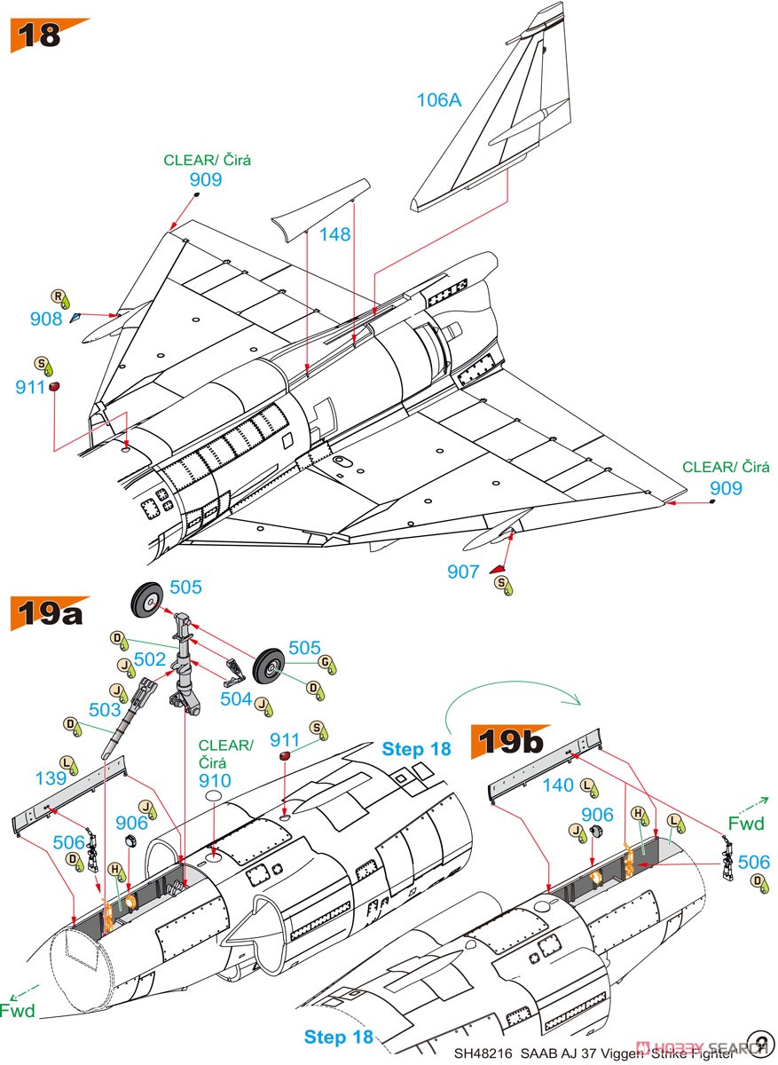 AJ-37 Viggen `Strike Fighter` (Plastic model) Assembly guide8