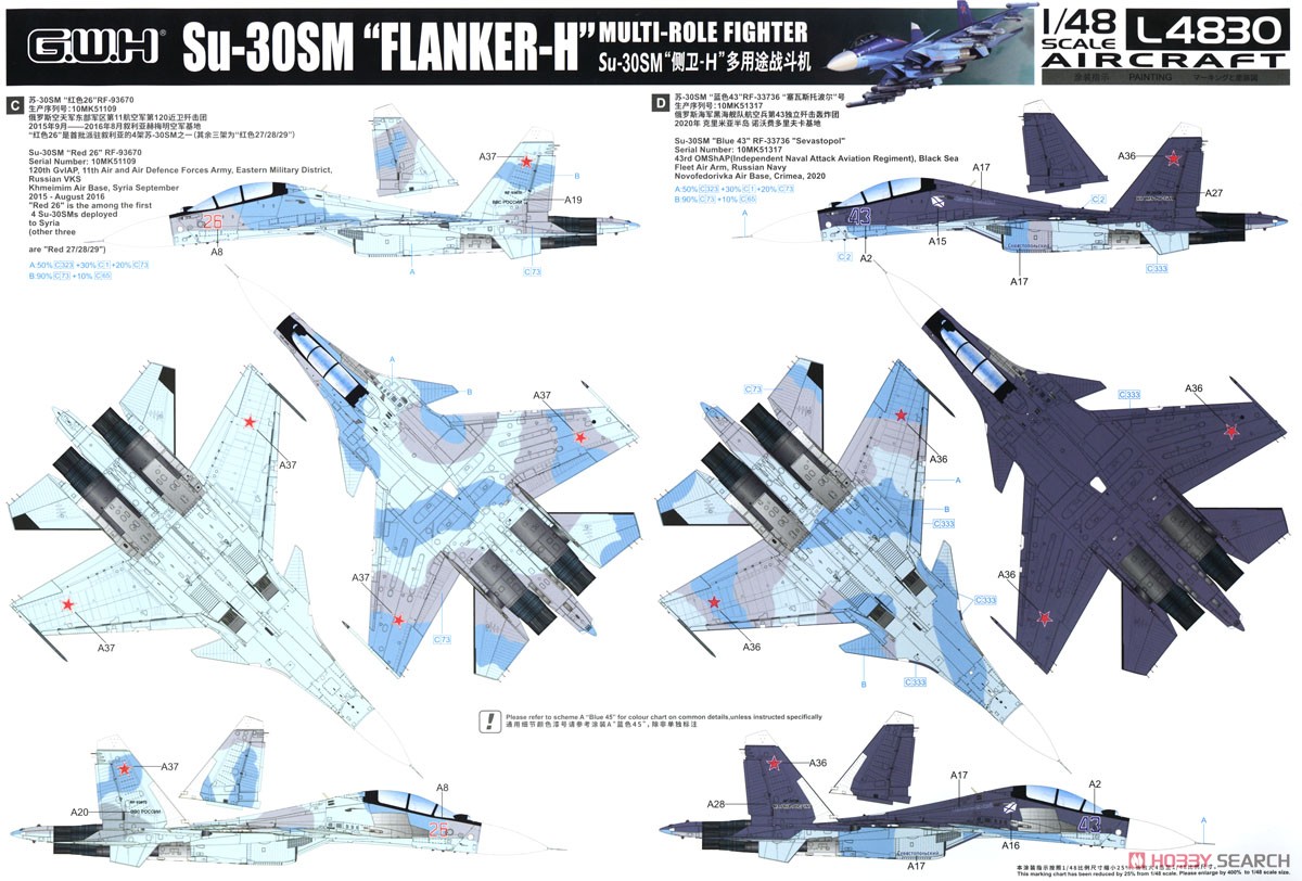 Su-30SM Flanker H (Plastic model) Color3