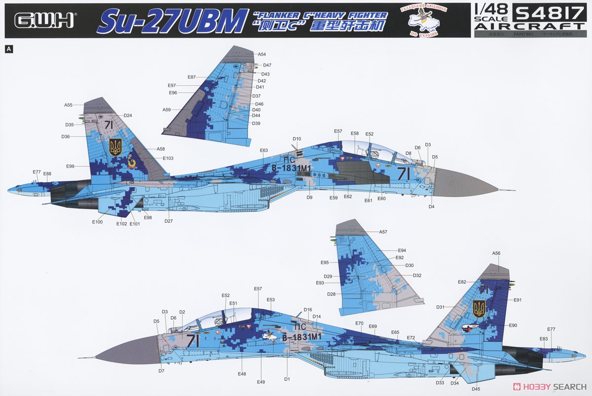 Su-27UB ウクライナ空軍 (プラモデル) 塗装2