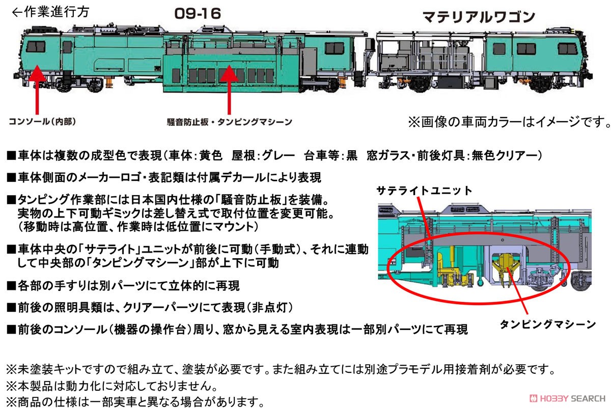 1/80(HO) Multiple Tie Tamper 09-16 (Plasser & Theurer Genuine Color) Display Kit (Unassembled Kit) (Model Train) Other picture2