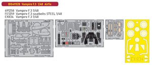 Vampire F.3 Big Ed Parts Set (for Airfix) (Plastic model)