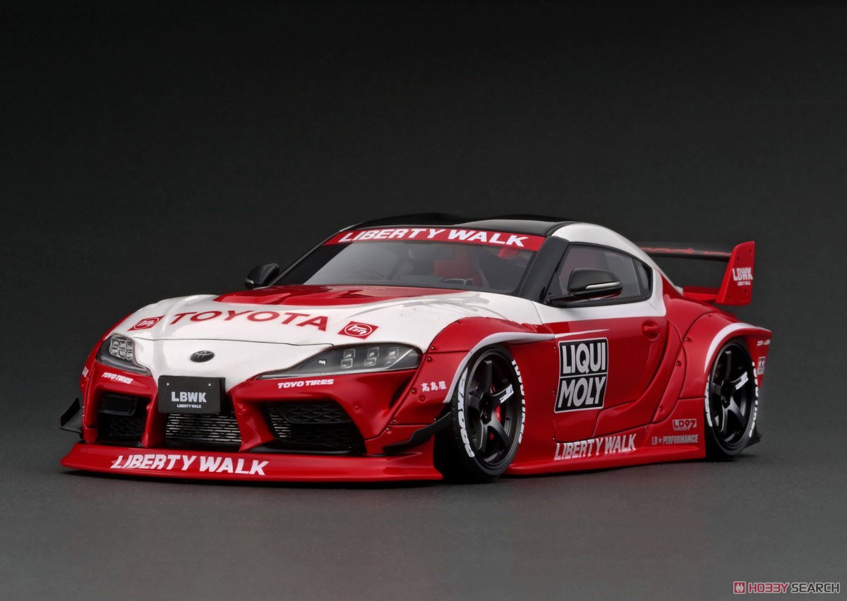 LB-WORKS TOYOTA SUPRA (A90) White/Red (ミニカー) 商品画像1