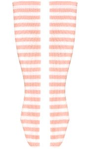 45 Border Knee High Socks (Pastel Pink x White) (Fashion Doll)