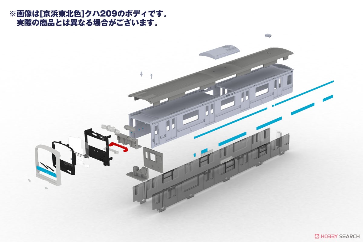 16番(HO) JR東日本 209系 直流電車タイプ (京浜東北色) クハ209・クハ208 キット (2両・組み立てキット) (鉄道模型) その他の画像11