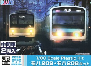1/80(HO) J.R. East Series 209 Style (Keihin Tohoku Color) MOHA209, MOHA208 Kit (2-Car Unassembled Kit) (Model Train)