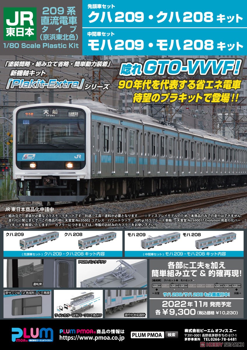 16番(HO) JR東日本 209系 直流電車タイプ (京浜東北色) モハ209・モハ208 キット (2両・組み立てキット) (鉄道模型) その他の画像2