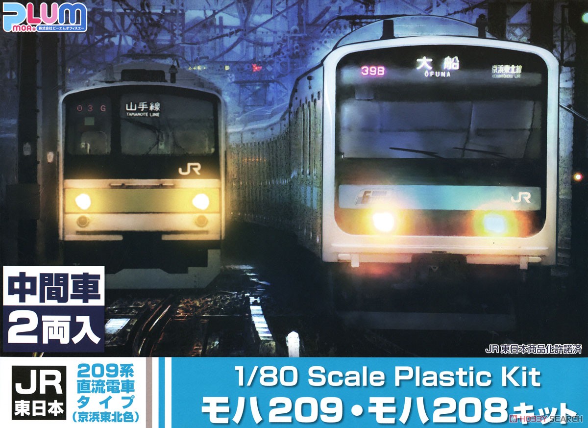 16番(HO) JR東日本 209系 直流電車タイプ (京浜東北色) モハ209・モハ208 キット (2両・組み立てキット) (鉄道模型) パッケージ1