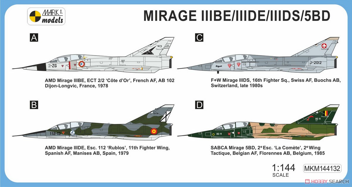 Mirage IIIBE/DE/DS/5BD Two-seater `European Service` (Plastic model) Color1