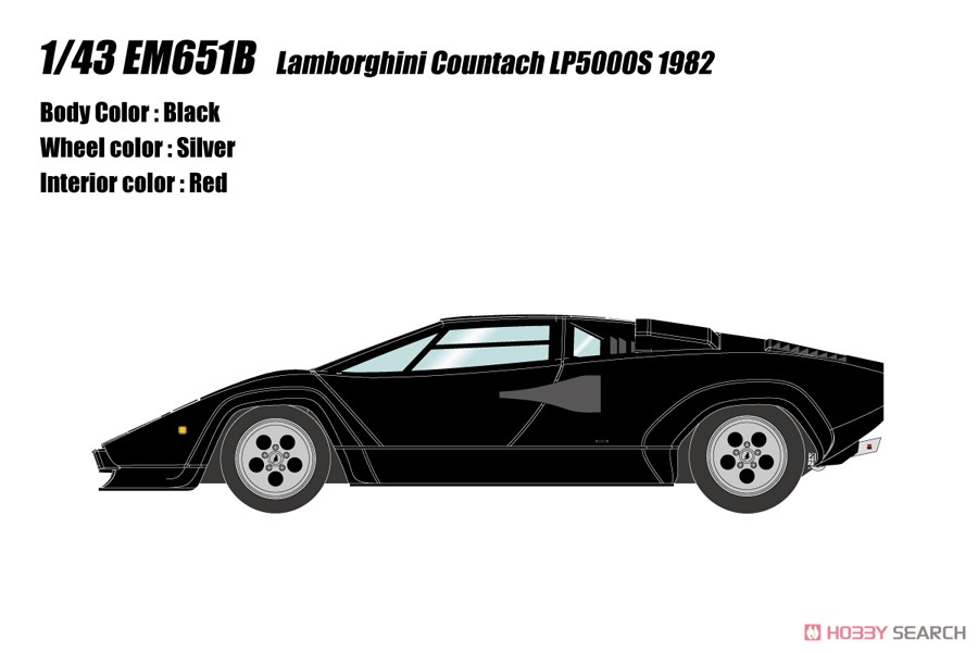 Lamborghini Countach LP5000S 1982 ブラック (ミニカー) その他の画像1