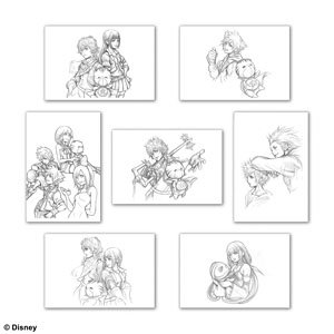 Kingdom Hearts Postcard Set Illustrated by Tetsuya Nomura C Type (Anime Toy)