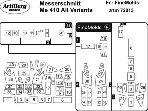 Me410各型 塗装マスクシール (ファインモールド用) (プラモデル)