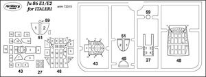 Masking Sheet for Ju86E1/E2 (for Italeri) (Plastic model)