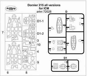 Masking Sheet for Do215 All Versions (for ICM) (Plastic model)