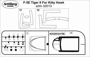 Masking Sheet for F-5E TigerII (for Kitty Hawk) (Plastic model)