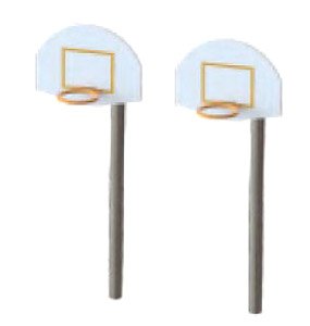 211060 (N) Basketball Hoop (2 Pieces) (Model Train)