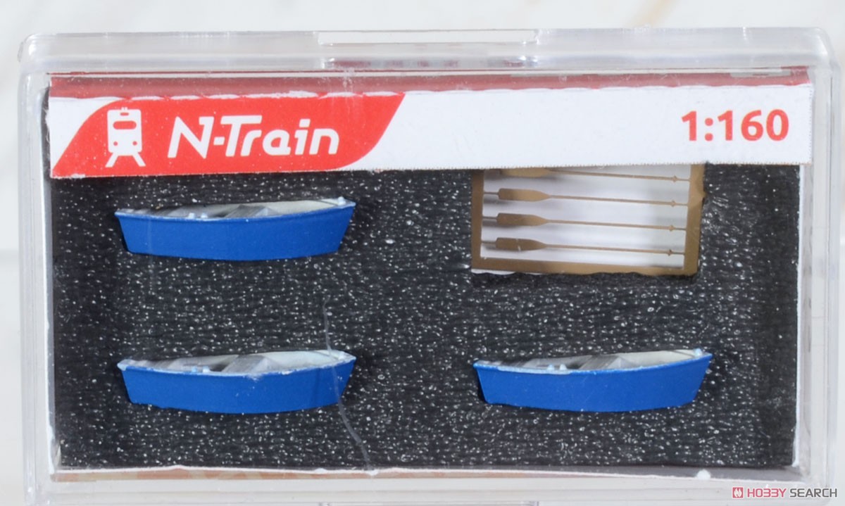 211056 (N) Boat (Blue) (3 Pieces) (Model Train) Package1