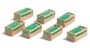 211049 (N) Wooden Box (Green Bottle) (7 Pieces) (Model Train)