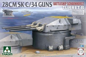 28CM SK C/34 Guns Battleship Scharnhorst Turret B (Plastic model)