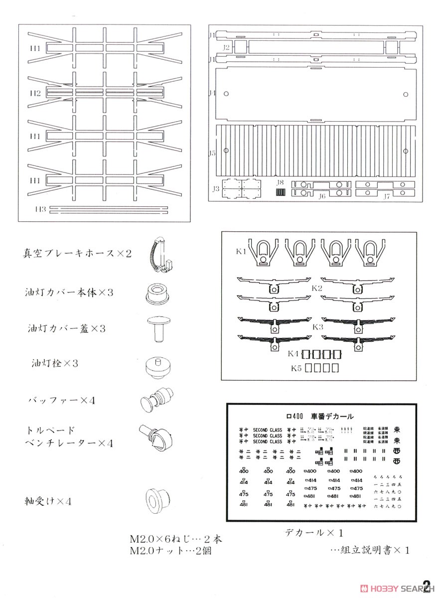 1/80(HO) J.G.R. RO400 Paper Kit (Unassembled Kit) (Model Train) Assembly guide2