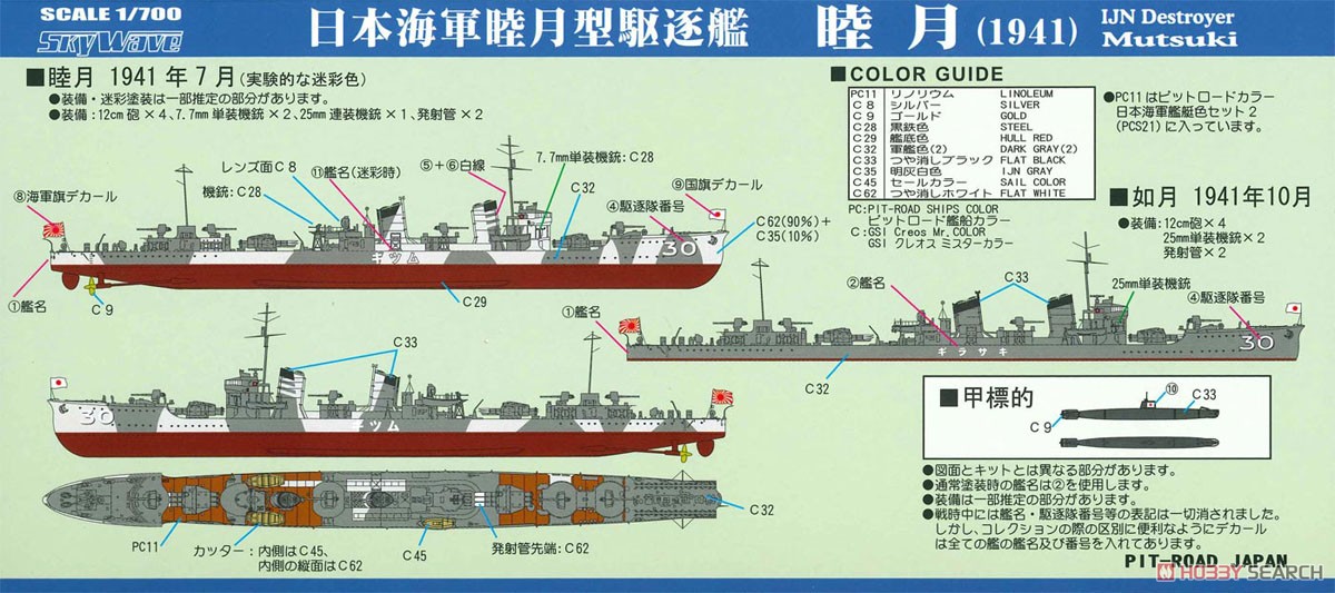 日本海軍睦月型駆逐艦 睦月 エッチングパーツ付き (プラモデル) 塗装1