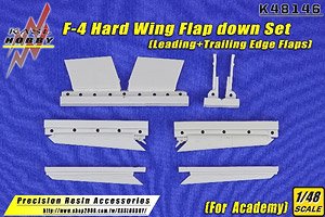 F-4 Hard Wing Flap Down Set (Leading + Trailing Edge Flaps) (for Academy) (Plastic model)