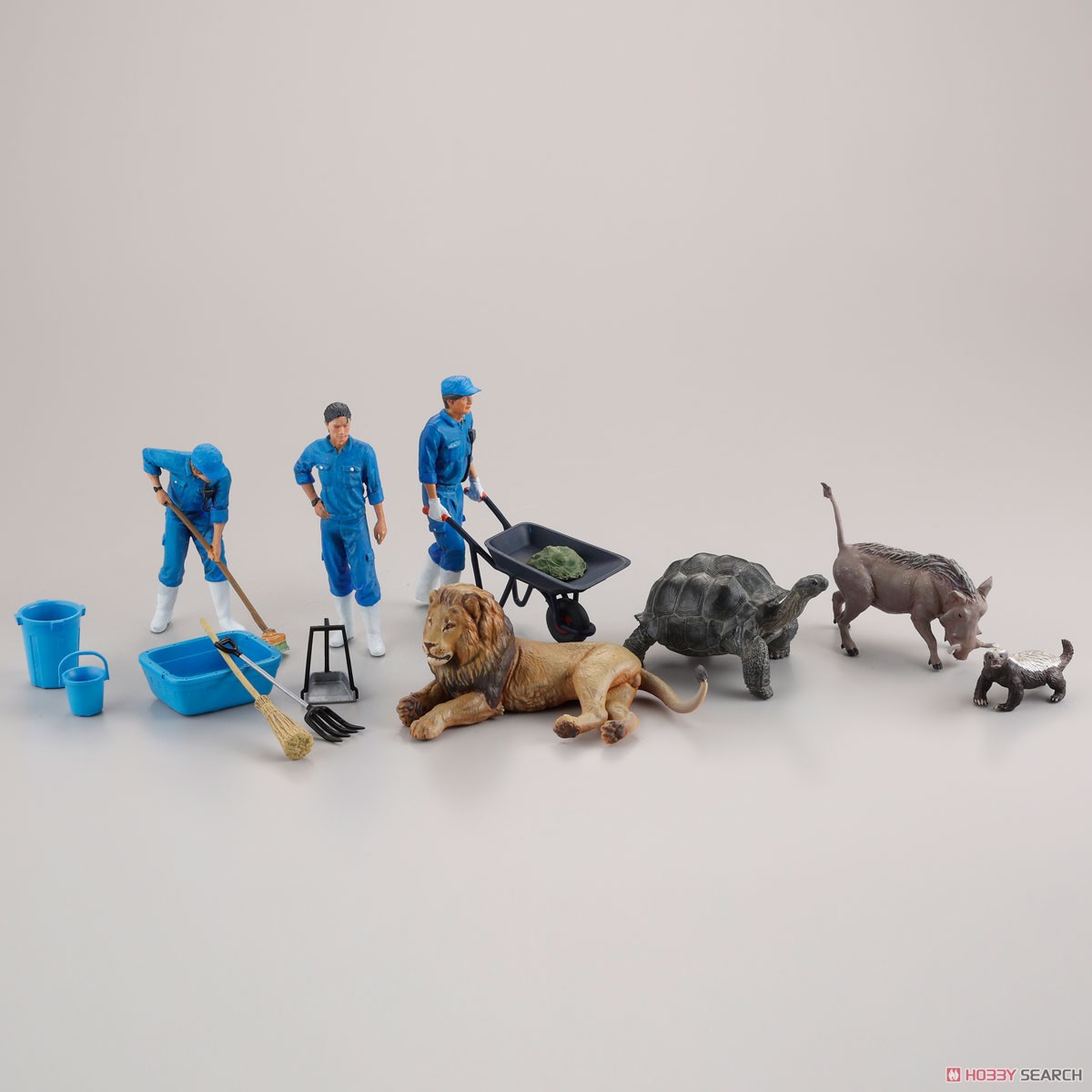 Artpla Keeper and Lion Set (Set of 6) (Plastic model) Item picture1