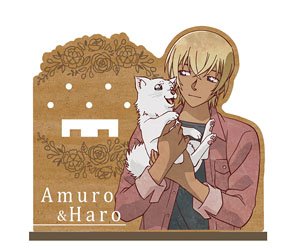 名探偵コナン ゼロの日常 ヴィンテージシリーズ ウッドプレートアクセサリースタンド 安室＆ハロ (キャラクターグッズ)